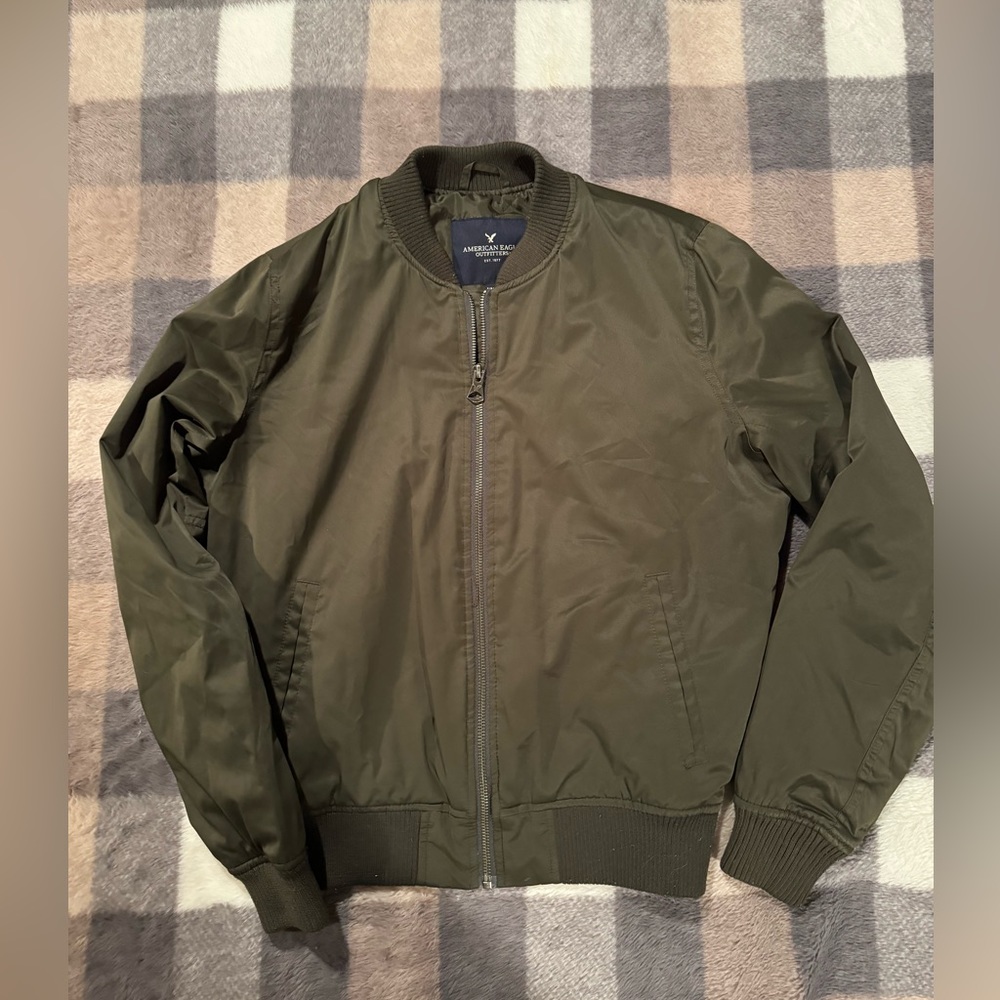 american eagle olive bomber jacket